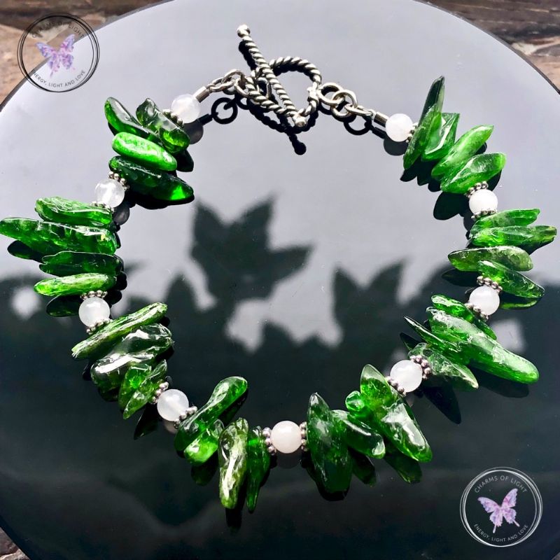 Diopside & White Jade Bracelet